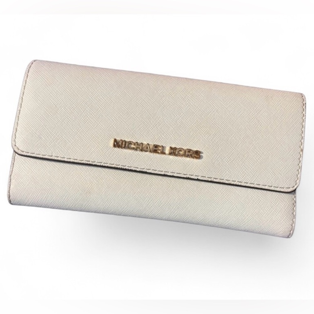 Michael Kors Beige Tri-Fold Wallet